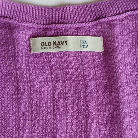 Old Navy Lacey Knit V-neck 3/4 Sleeve Cardigan - Picture 3 of 4